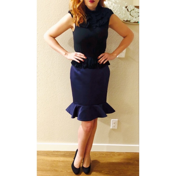 MCQ Periwinkle Blue Flounce Mini Skirt 42 US 4 6 - Picture 3 of 9